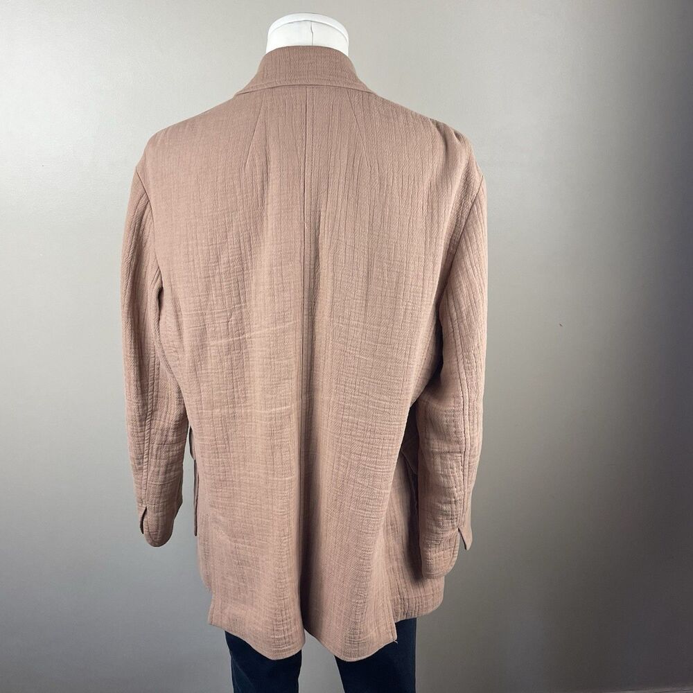 Madewell Size Small Boho Boxy Cotton-Linen Relaxed Larsen Blazer in Faded Earth - Picture 6 of 10